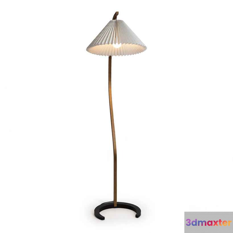 Gold Floor Lamp 3D Model - 10088 - VRAY Render