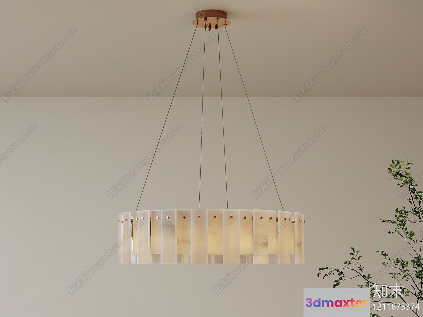 Gold Light Fixture 3D Model - 4436 - VRAY Render