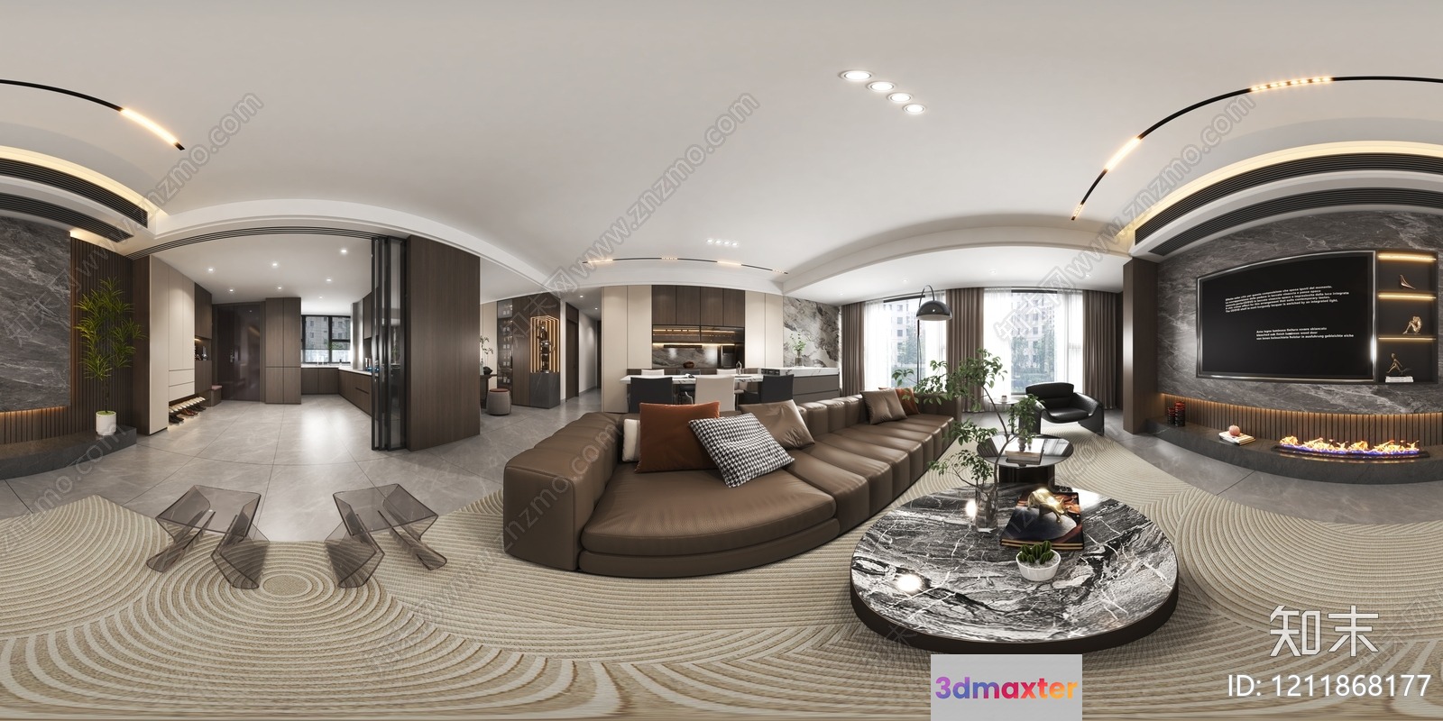 Modern Living Room 3D Model - 20999 - VRAY Render
