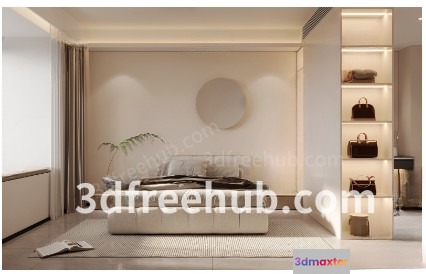 Modern Bedroom Design 3D Model - 23550 - VRAY Render
