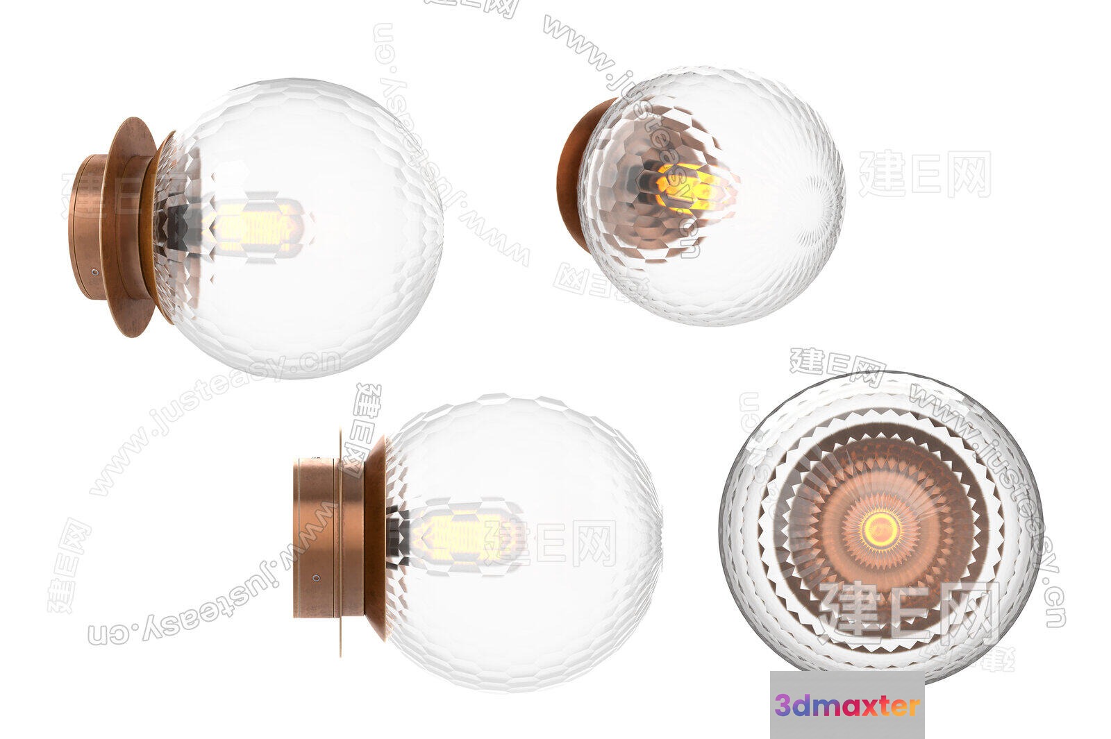 Gold Light Fixture 3D Model - 15155 - VRAY Render