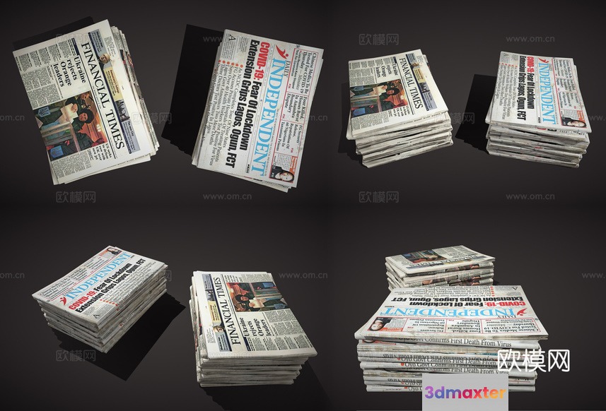 Stacks Of Newspapers 3D Model - 21108 - VRAY Render