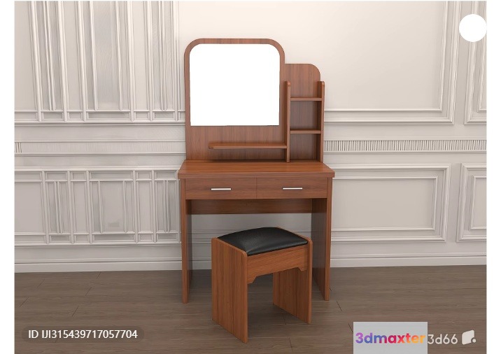 A Wooden Vanity Set 3D Model - 7786 - VRAY Render