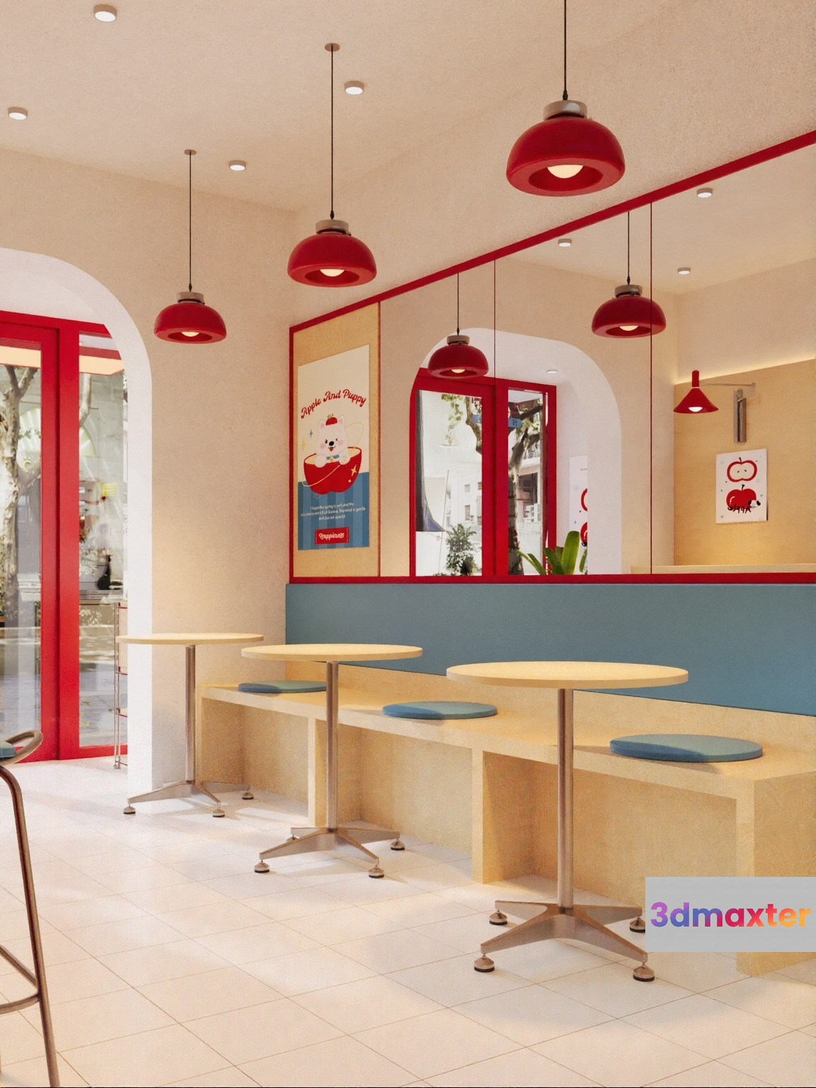 A Modern Restaurant Interior 3D Model - 12847 - CORONA Render