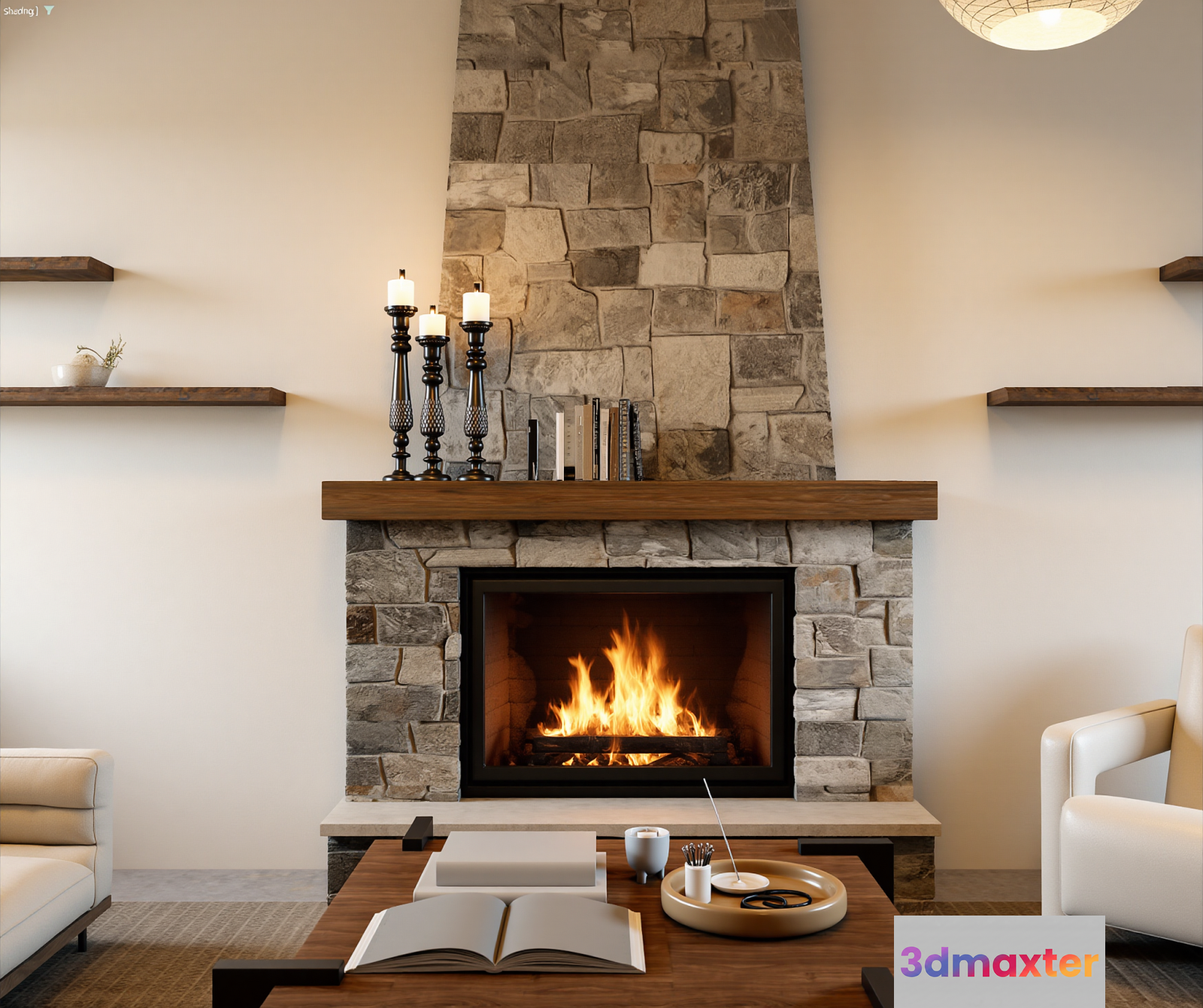 Modern Living Room 3D Model - 7191 - VRAY Render