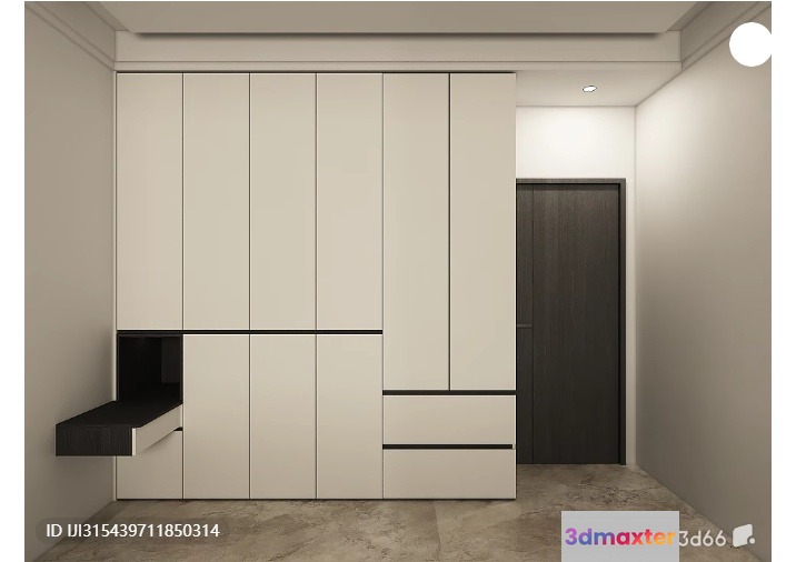 Modern White Closet 3D Model - 4310 - VRAY Render