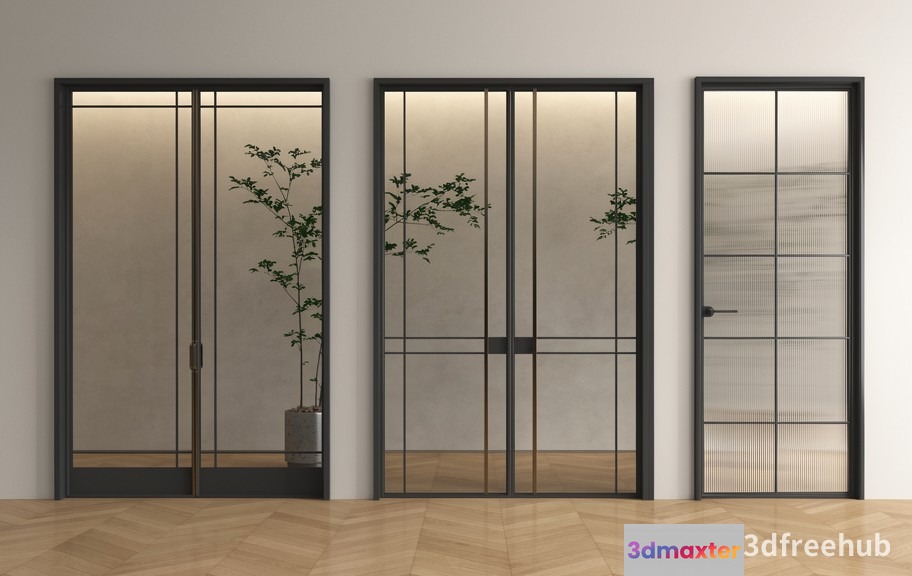 Modern Sliding Doors 3D Model - 22905 - VRAY Render