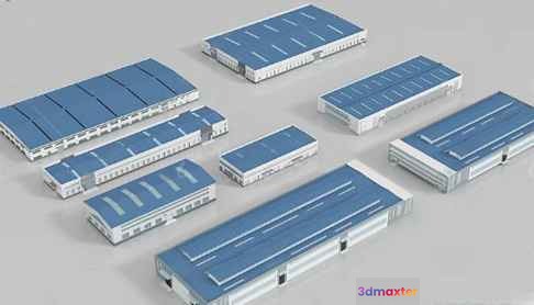 Blue Solar Panels 3D Model - 1849 - VRAY Render