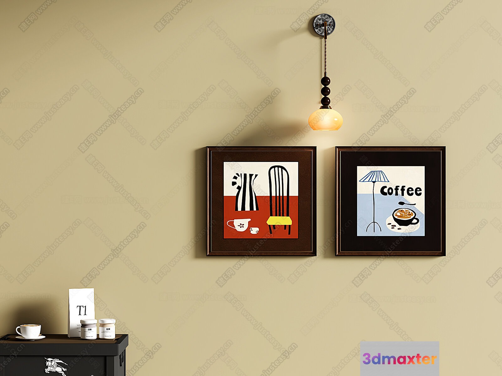 Coffee-Themed Wall Art 3D Model - 17062 - VRAY Render