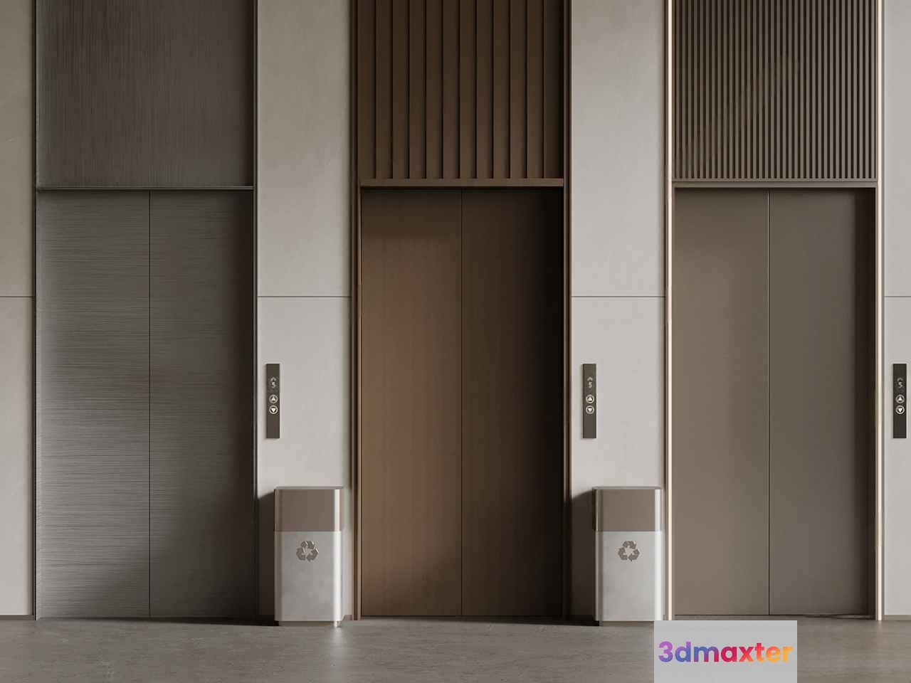 Modern Elevator Doors 3D Model - 19228 - VRAY Render