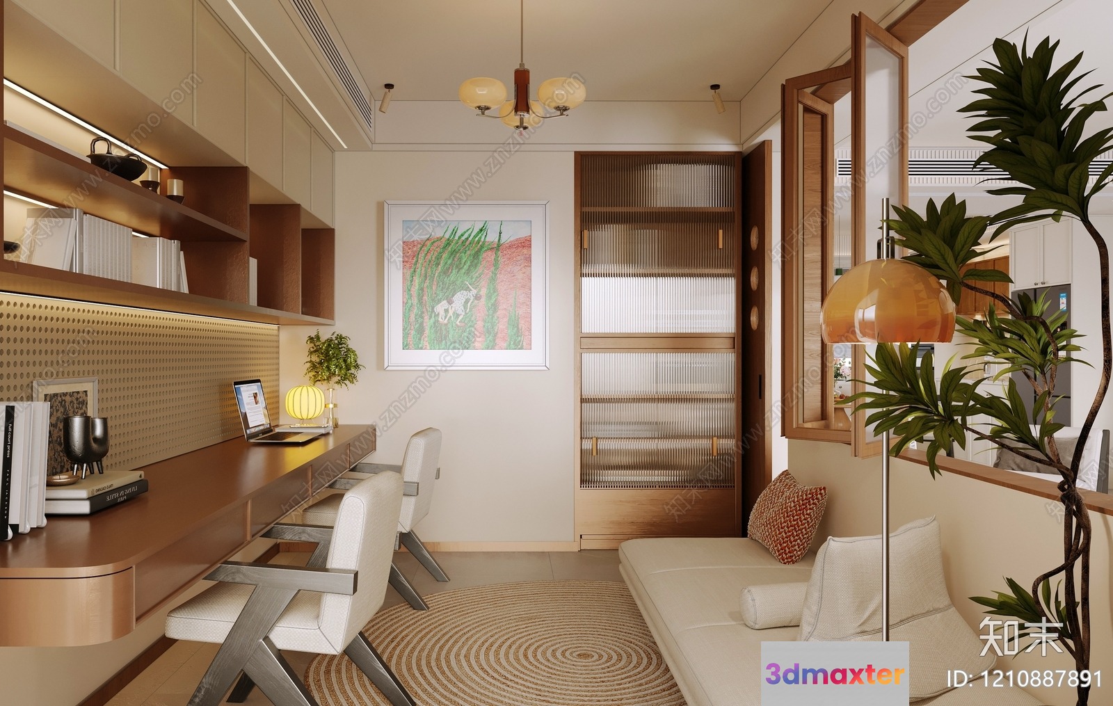 Modern Living Room 3D Model - 19472 - VRAY Render