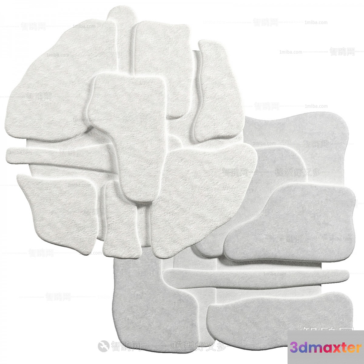 A White Abstract Design 3D Model - 21802 - VRAY Render