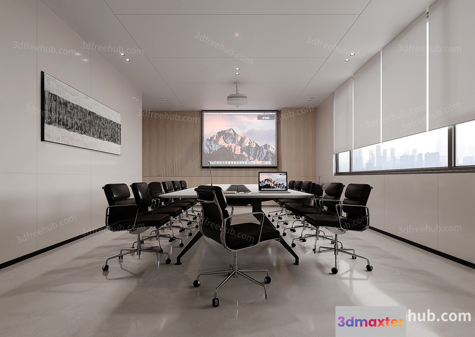 Modern Conference Room 3D Model - 21990 - VRAY Render