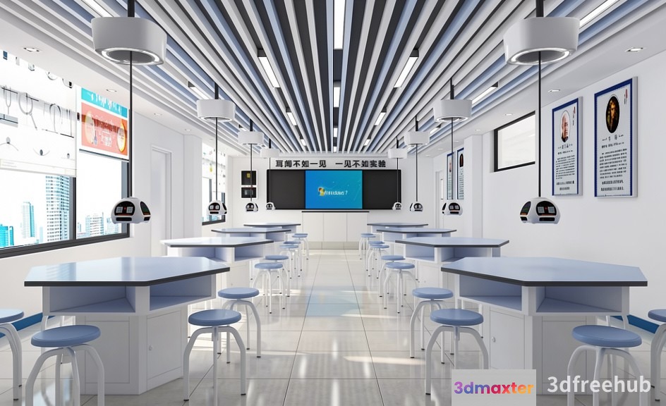 A Modern Classroom 3D Model - 21588 - VRAY Render