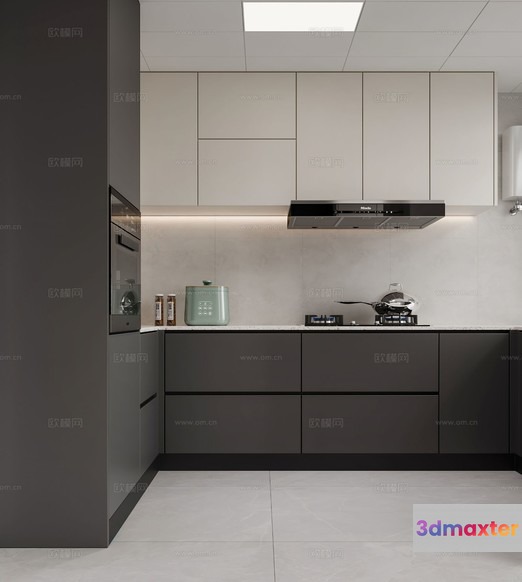 Modern Kitchen Design 3D Model - 17255 - CORONA Render