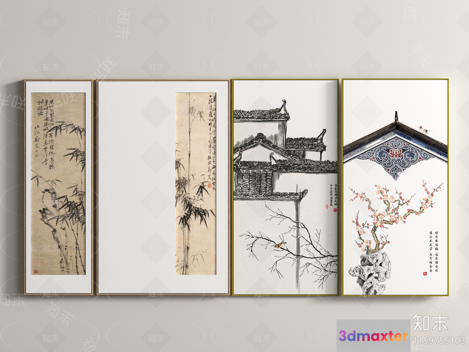 Chinese-Style Artwork 3D Model - 3372 - VRAY Render