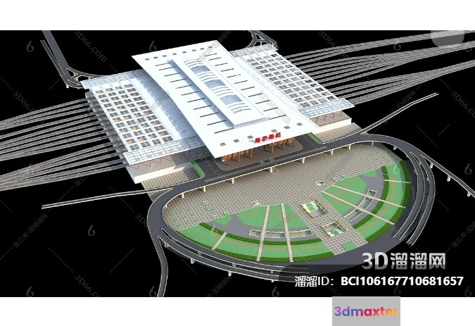 Modern 3D Building Model 3D Model - 8676 - VRAY Render