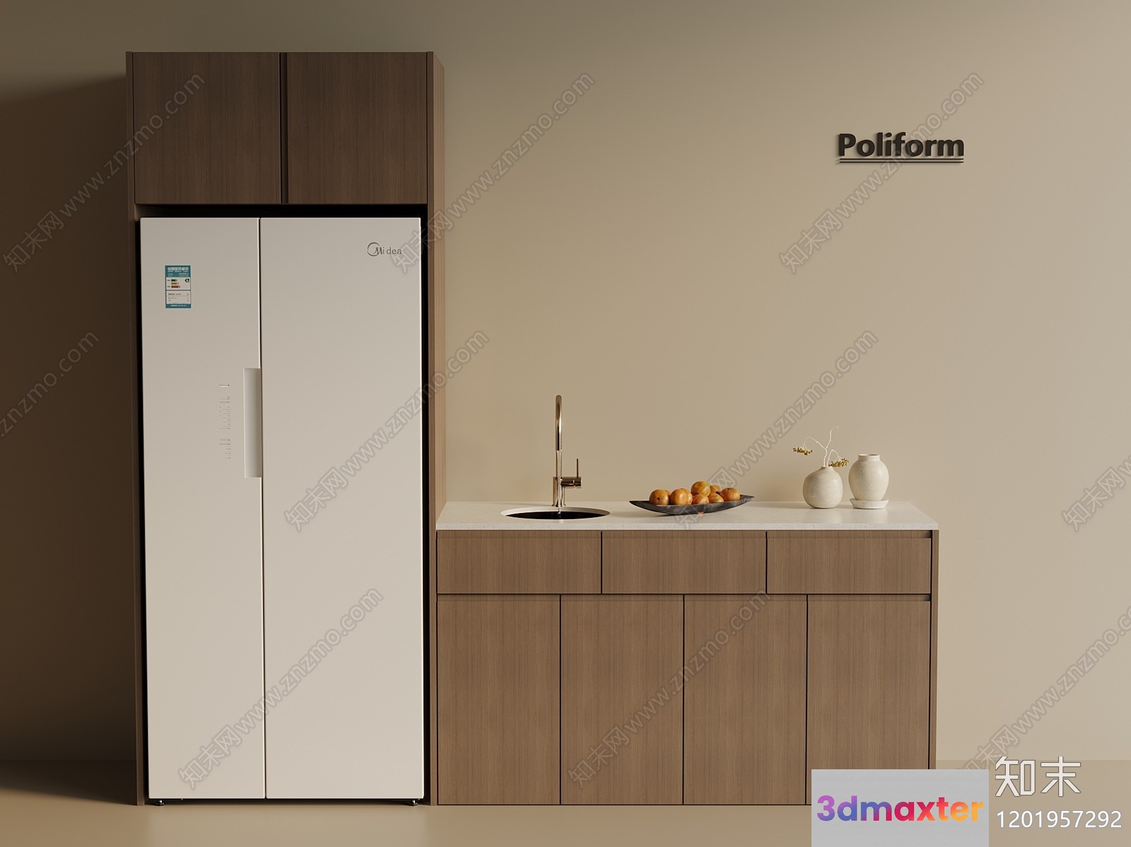 Modern Kitchen Island 3D Model - 5640 - VRAY Render