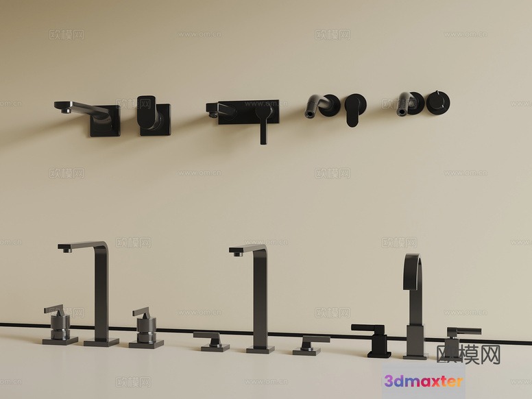 A Collection Of Faucets 3D Model - 13546 - VRAY Render