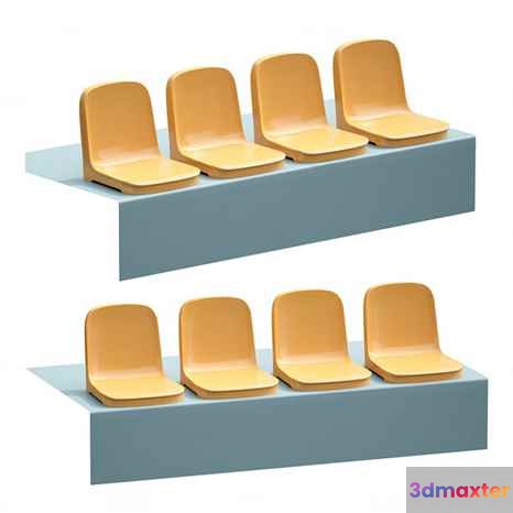 Wooden Stadium Seats 3D Model - 3954 - CORONA Render