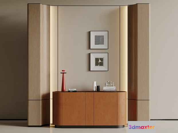 A Modern Wooden Cabinet 3D Model - 16902 - VRAY Render