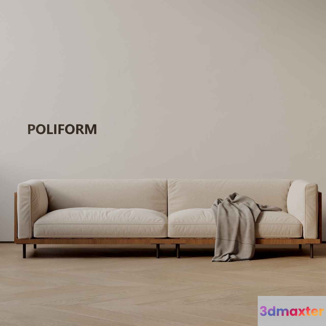 Modern Beige Sofa 3D Model - 8534 - VRAY Render