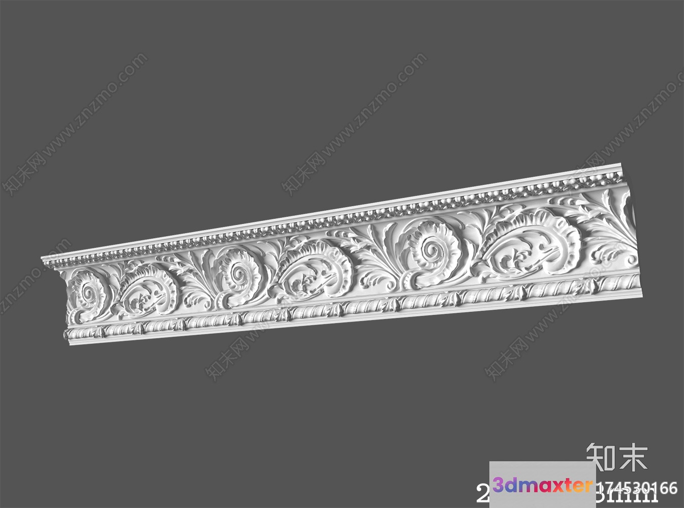 A Decorative Molding With Intricate Floral Designs 3D Model - 6650 - CORONA Render