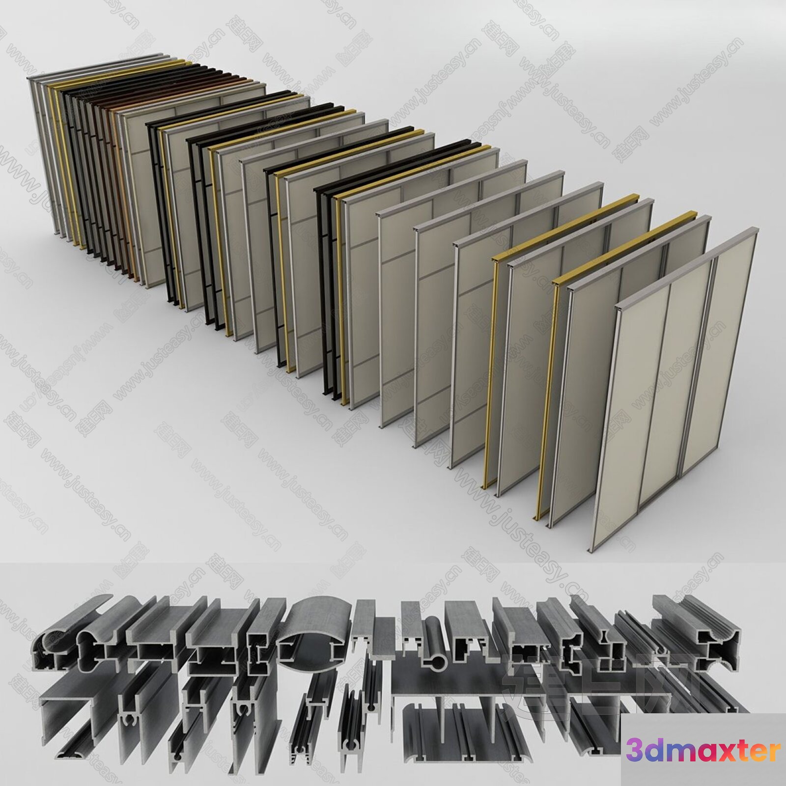 Gray Wall Panels 3D Model - 15178 - VRAY Render