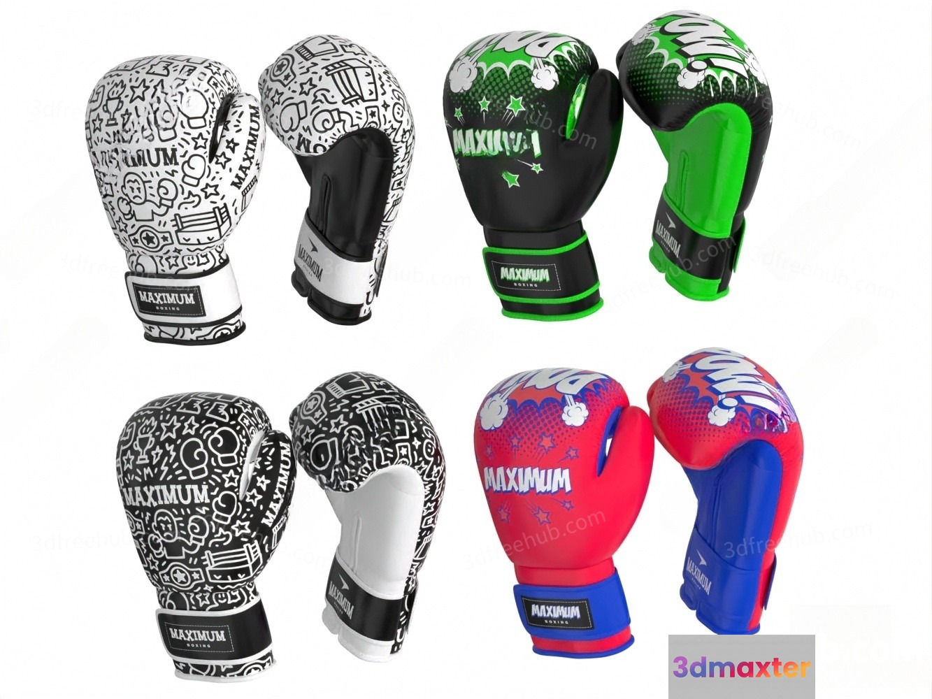 Boxing Gloves 3D Model - 21940 - VRAY Render