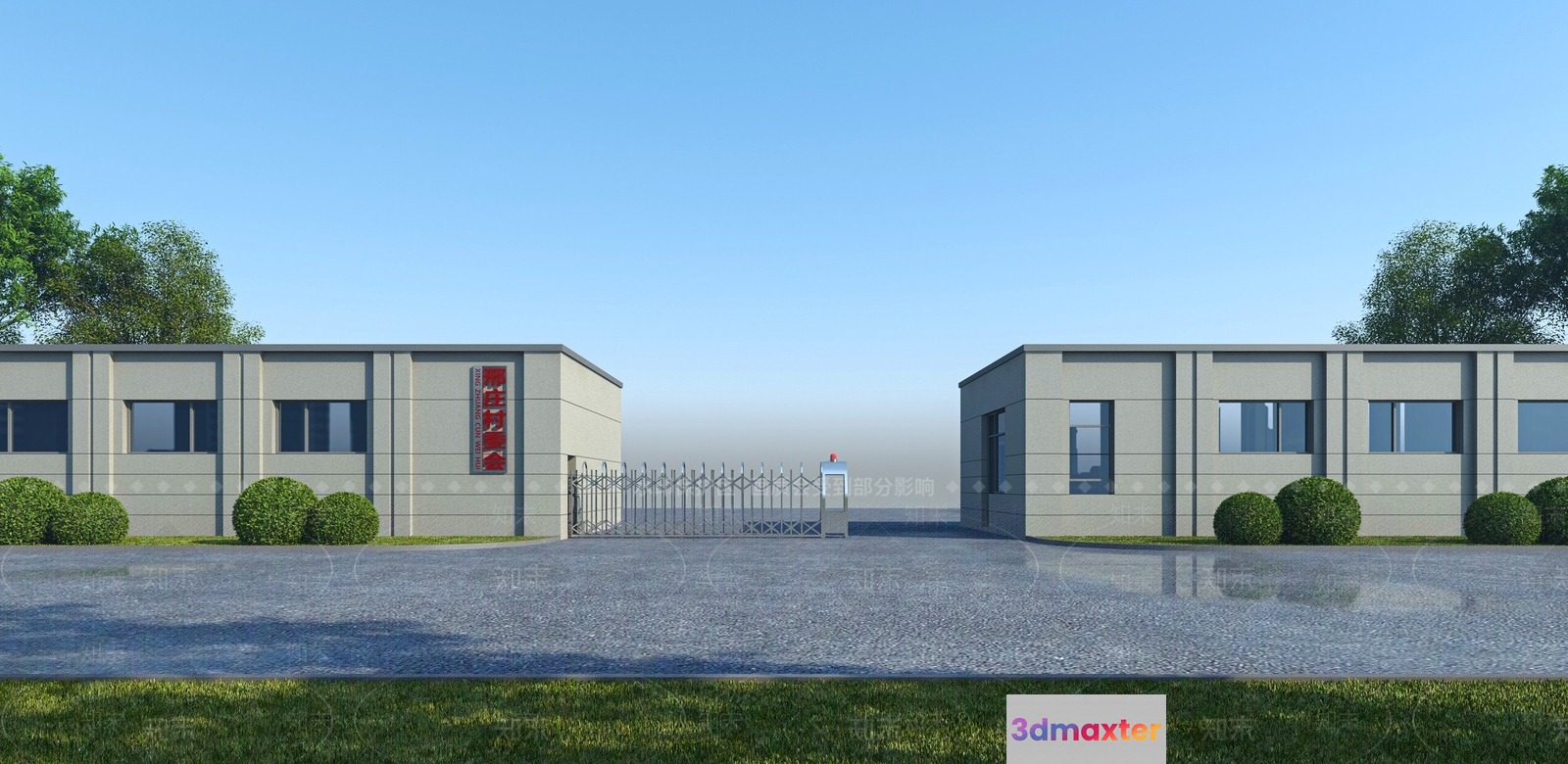 Modern Grey Building 3D Model - 14702 - VRAY Render