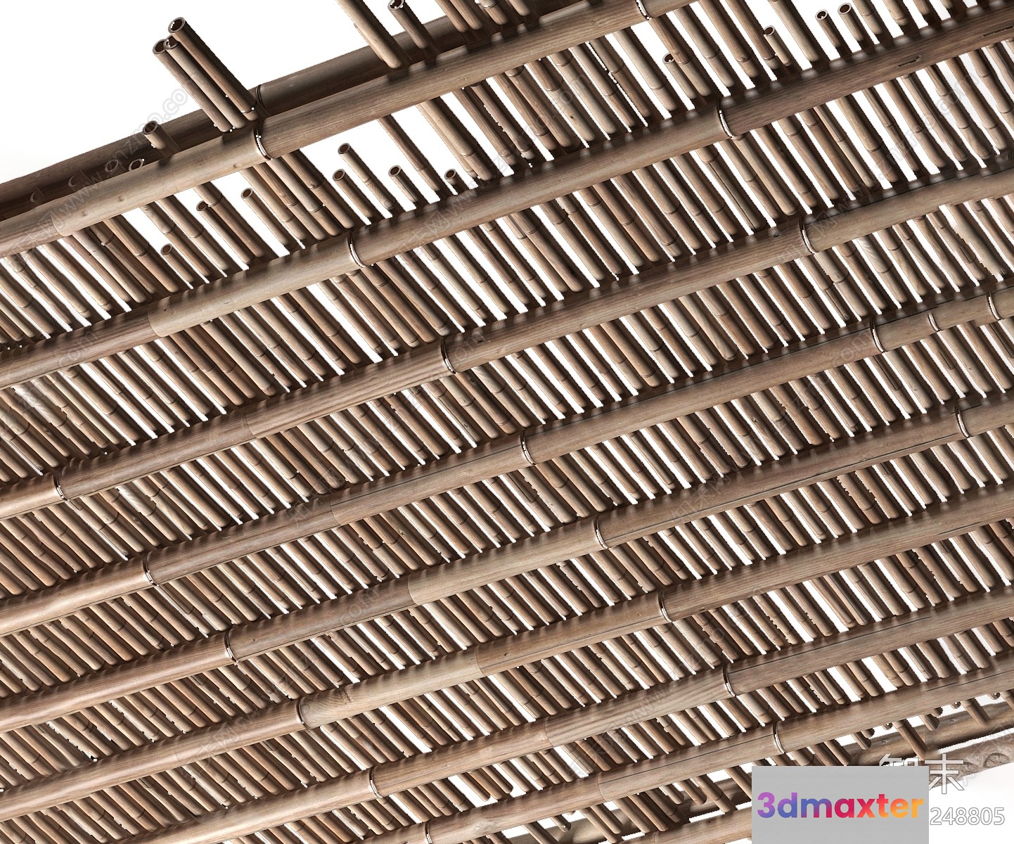 Bamboo Roof Structure 3D Model - 6023 - VRAY Render