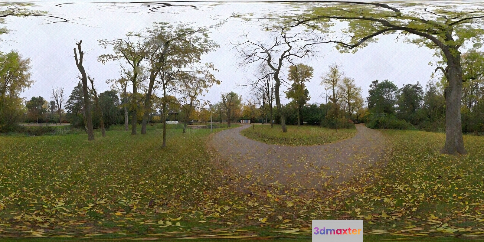 A Park With A Path 3D Model - 2533 - VRAY Render