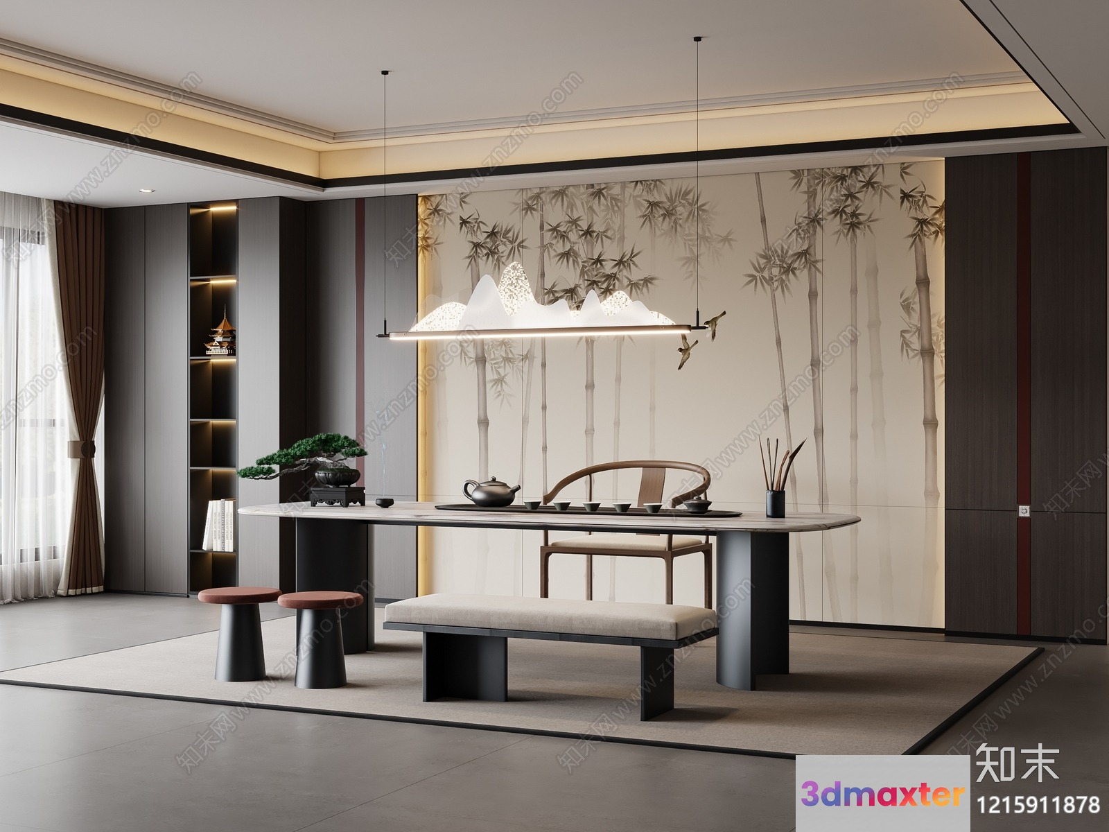Modern Dining Room 3D Model - 13514 - VRAY Render