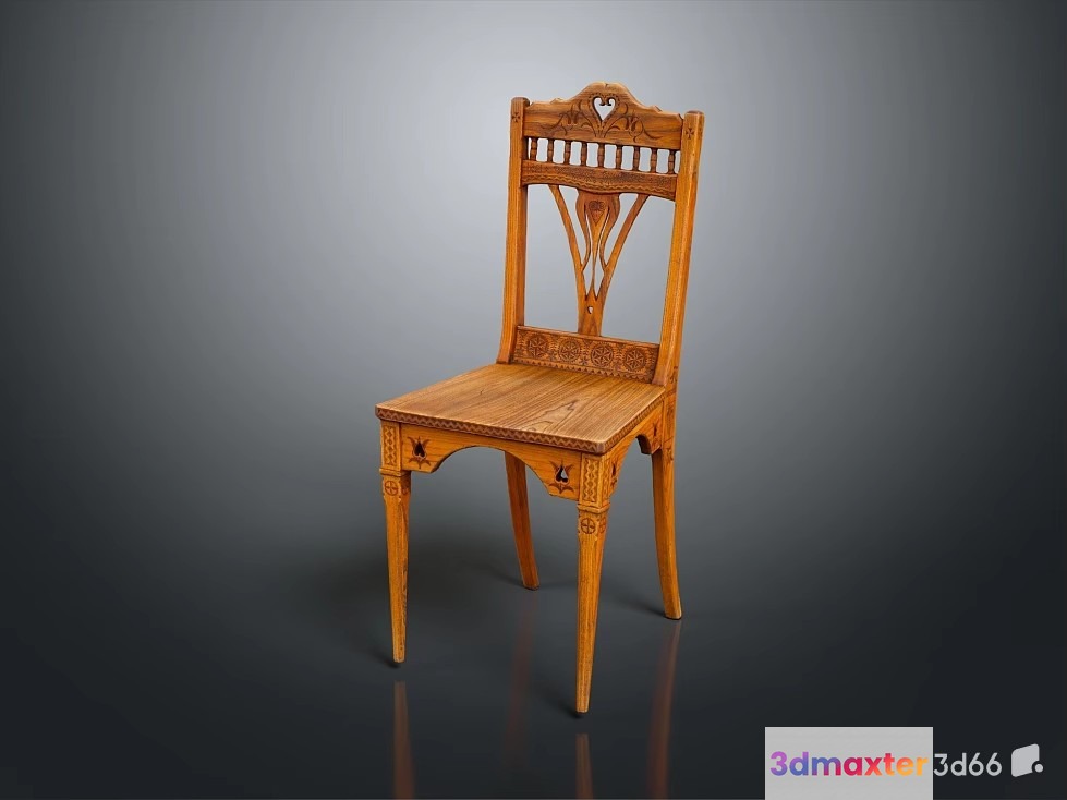 Wooden Chair 3D Model - 23371 - VRAY Render