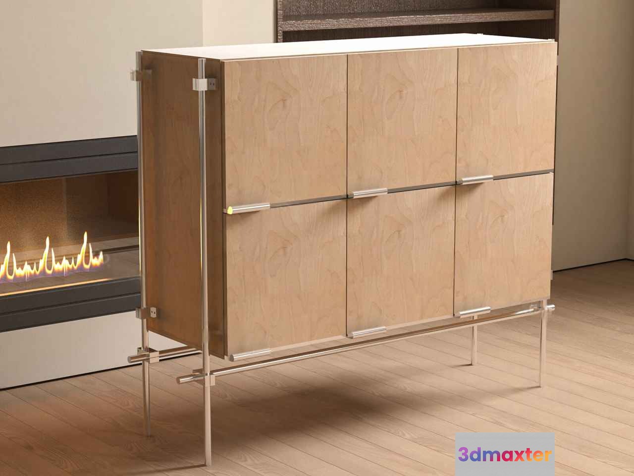Modern Wooden Cabinet 3D Model - 21705 - VRAY Render