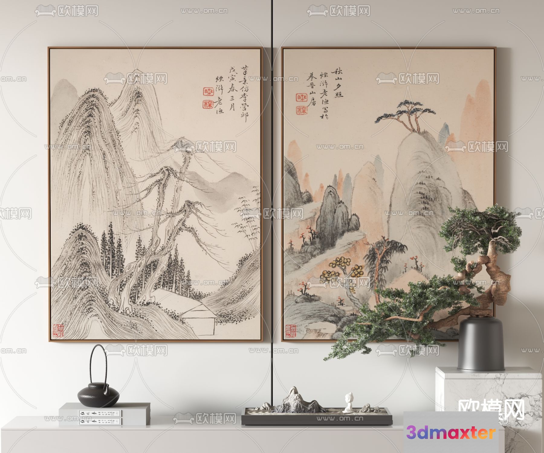 A Chinese Painting 3D Model - 16573 - VRAY Render