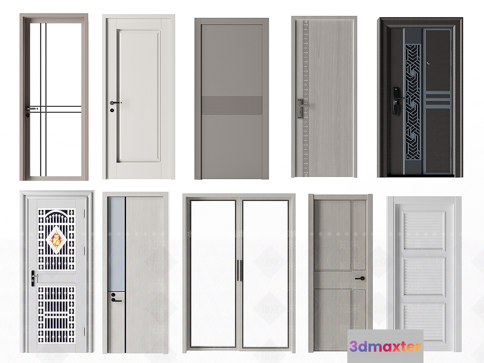 Modern Security Doors 3D Model - 12439 - VRAY Render