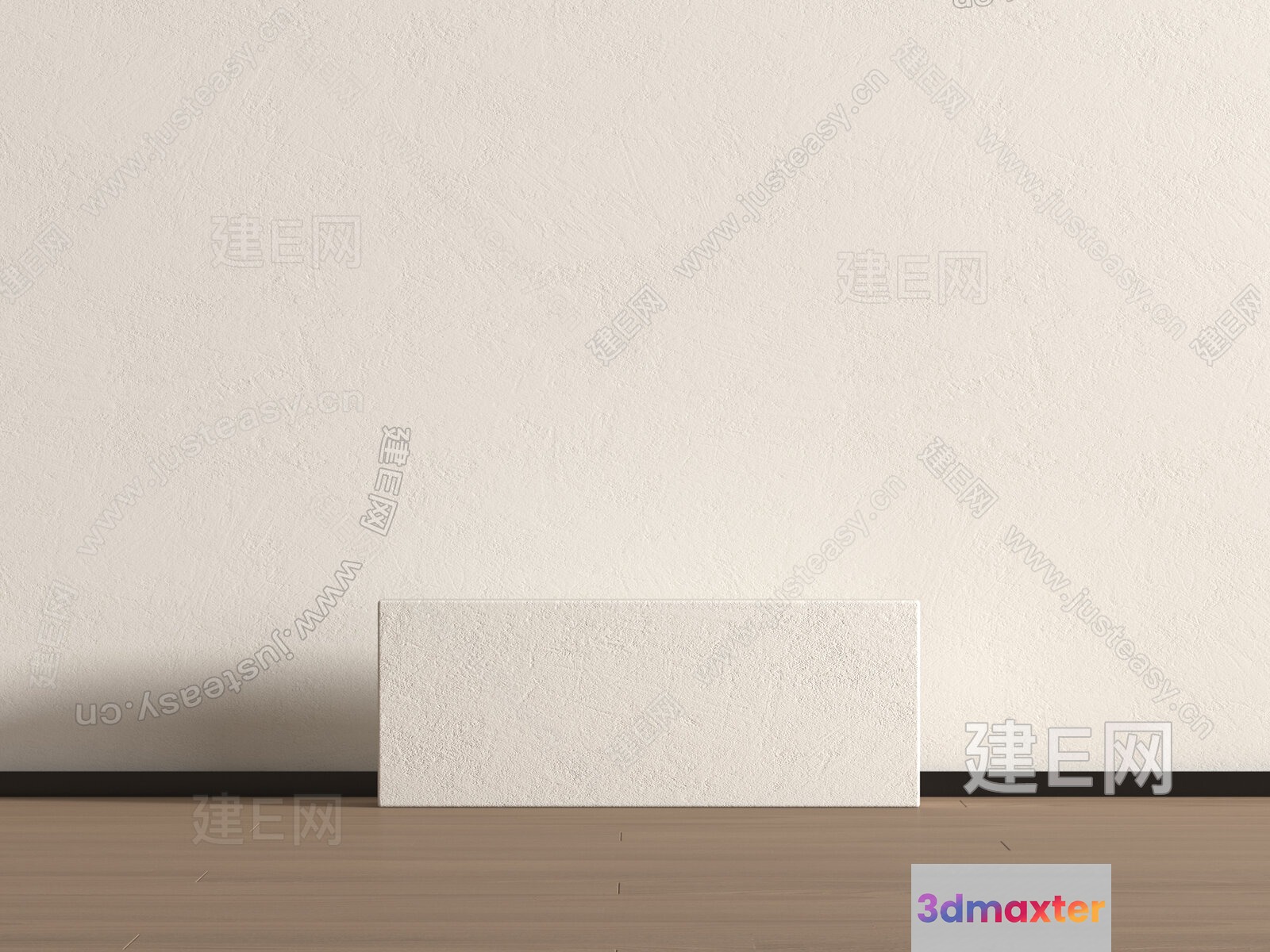 A Blank White Sign On A Wooden Floor 3D Model - 16706 - VRAY Render