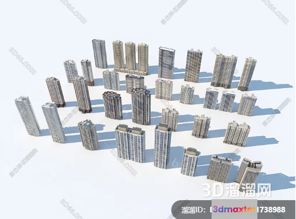 3D Cityscape Models 3D Model - 9637 - VRAY Render