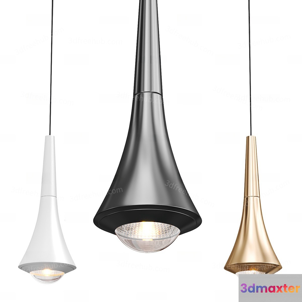 Gold Light Fixture 3D Model - 21487 - VRAY Render