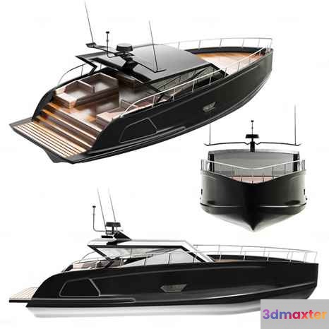 A Black Boat 3D Model - 5566 - CORONA Render