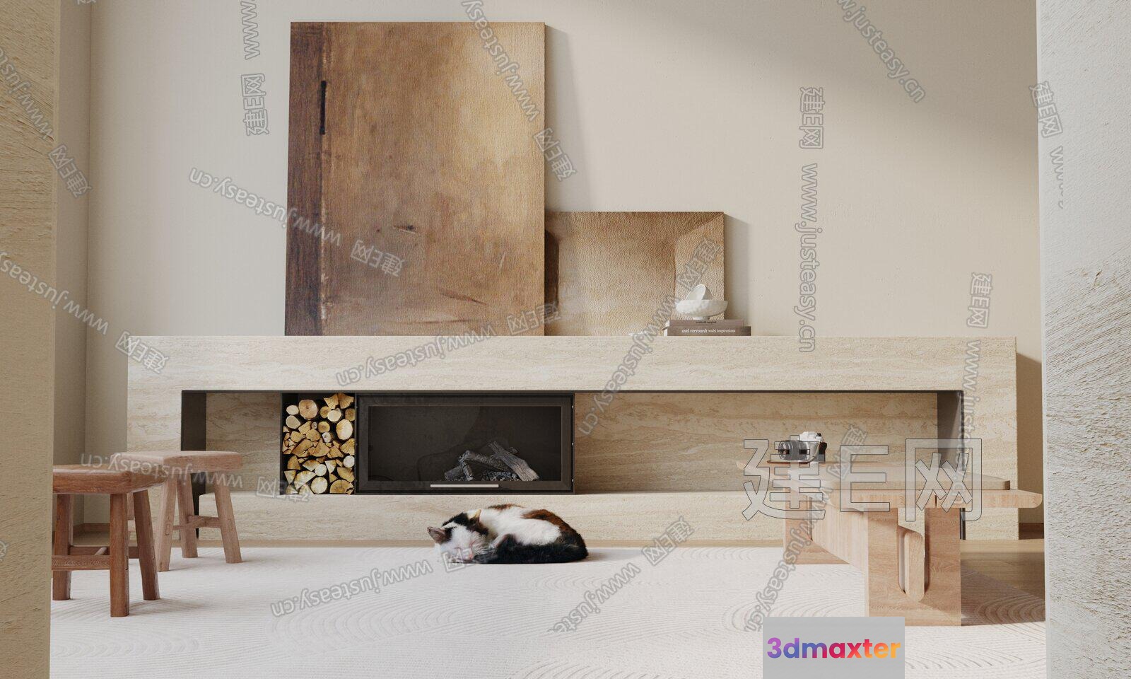 Modern Living Room 3D Model - 1259 - VRAY Render