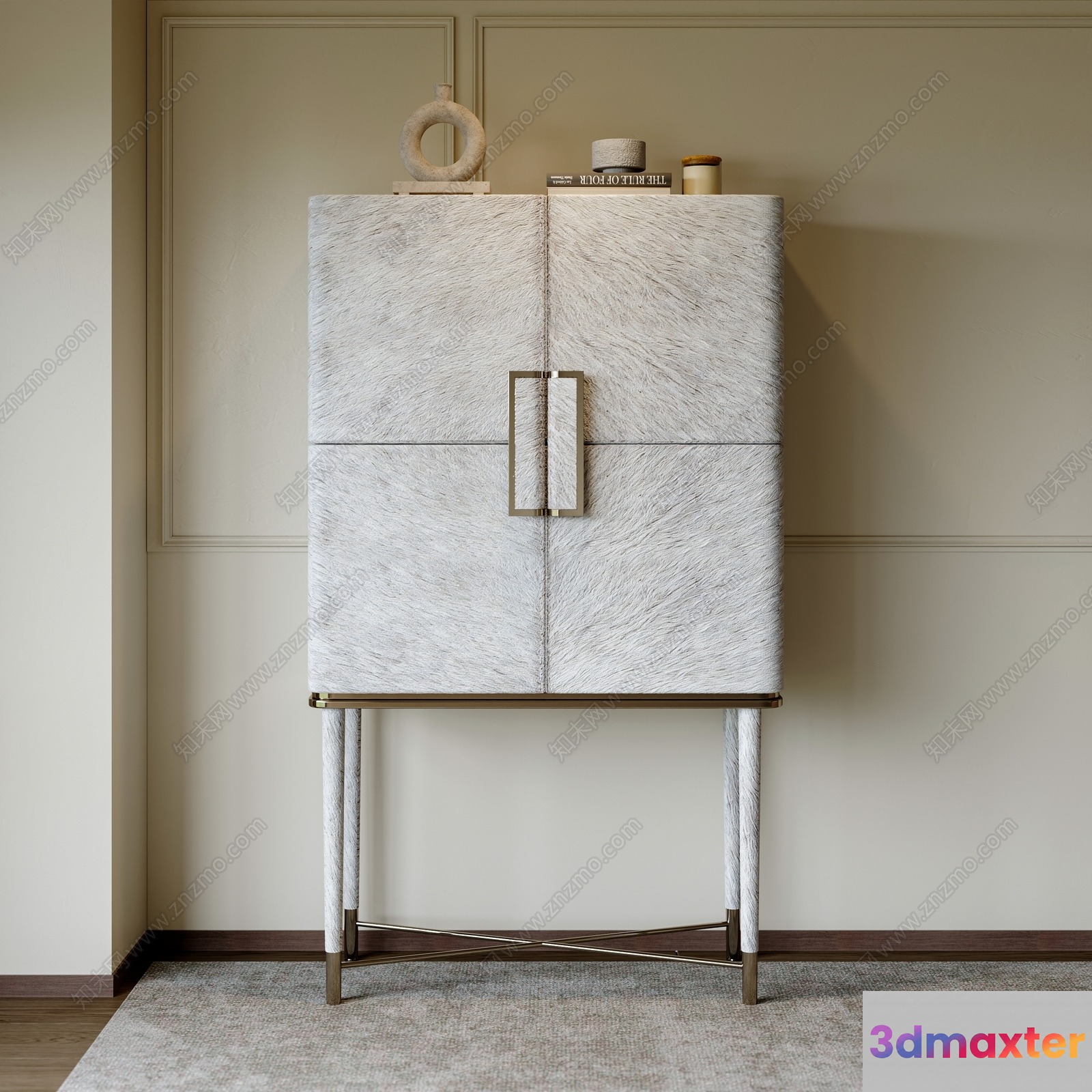 Modern White Cabinet 3D Model - 14174 - VRAY Render