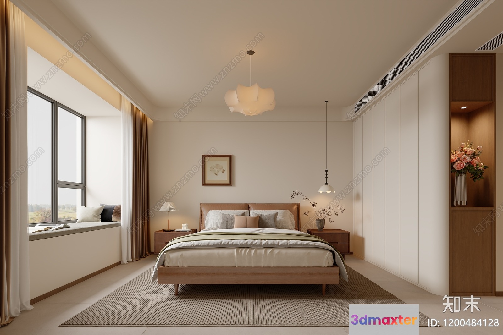 Cozy Modern Bedroom 3D Model - 16135 - CORONA Render