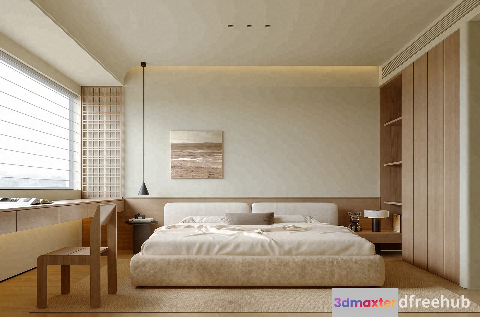 Cozy Modern Bedroom 3D Model - 22273 - VRAY Render