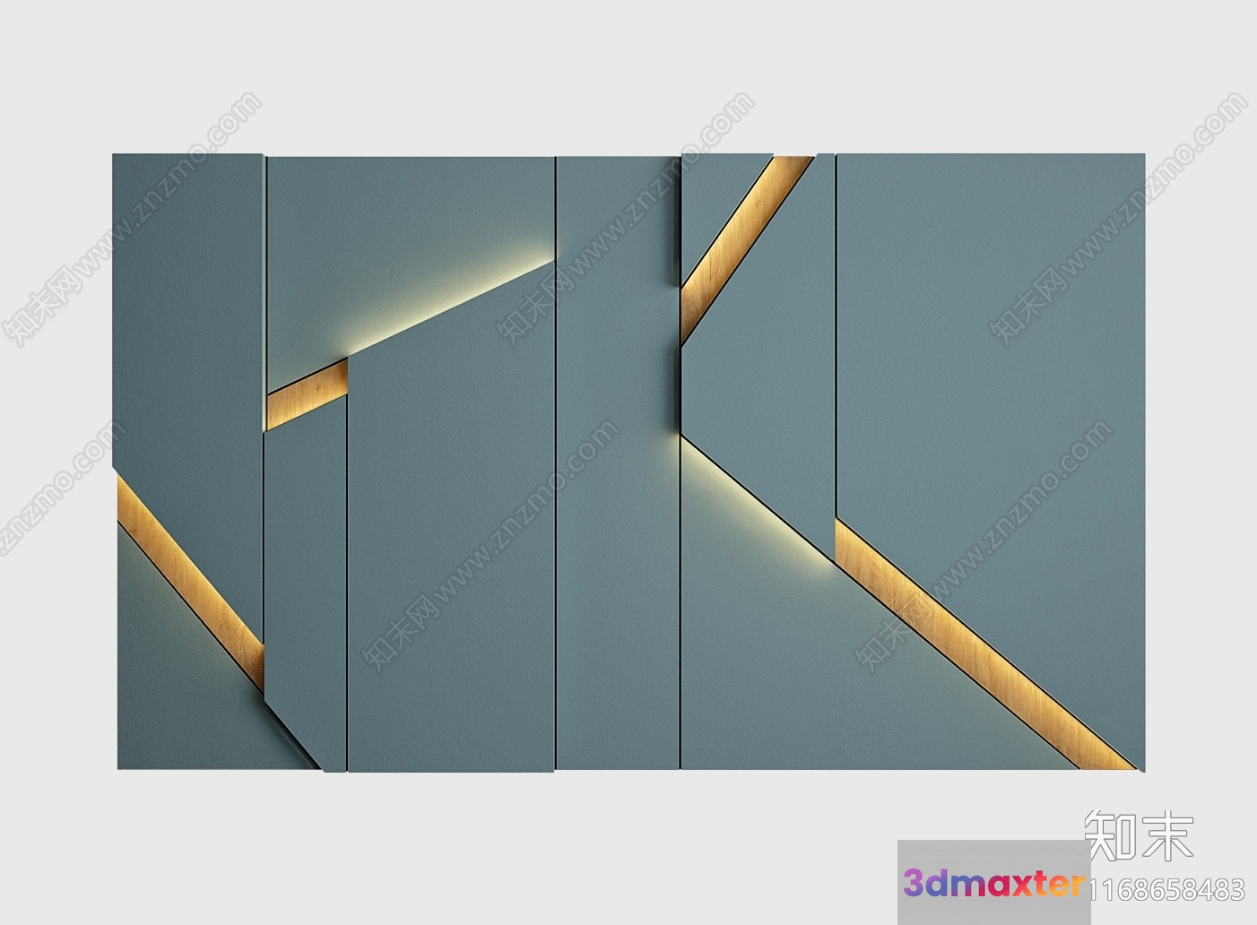 Gray And Gold Wall Art 3D Model - 18376 - VRAY Render
