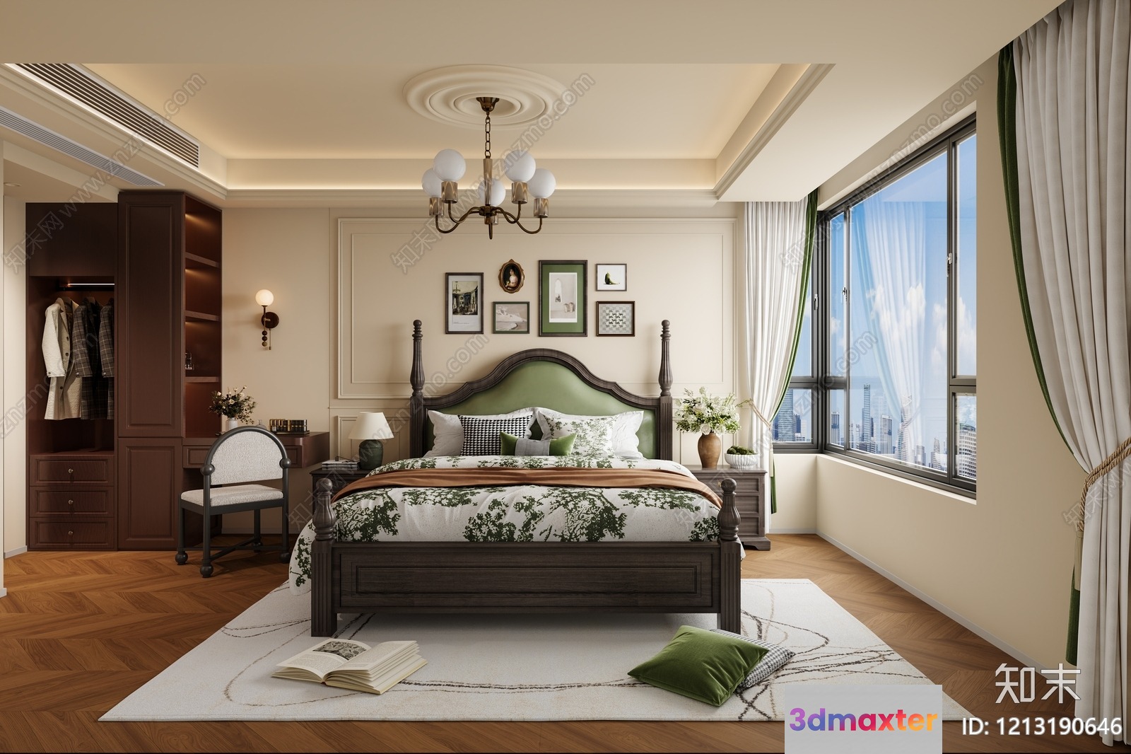 Cozy Bedroom 3D Model - 17206 - VRAY Render