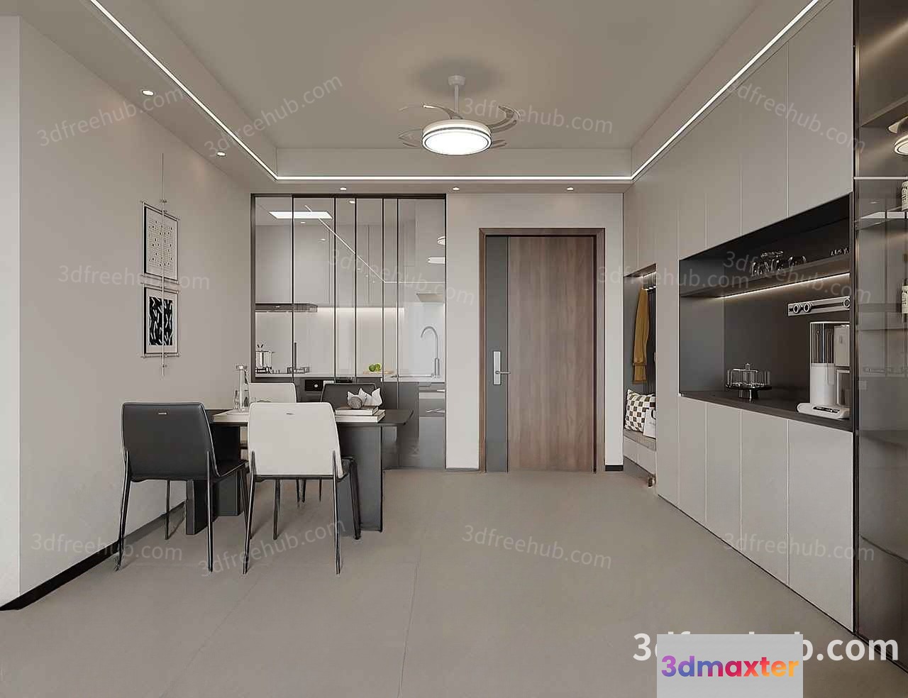 Modern Kitchen 3D Model - 18710 - VRAY Render