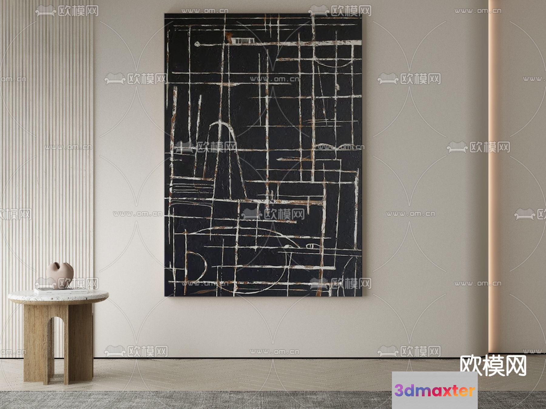 Modern Abstract Art 3D Model - 22364 - VRAY Render
