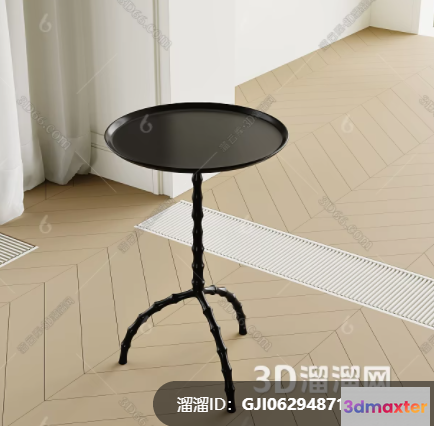 Black Side Table 3D Model - 15574 - CORONA Render